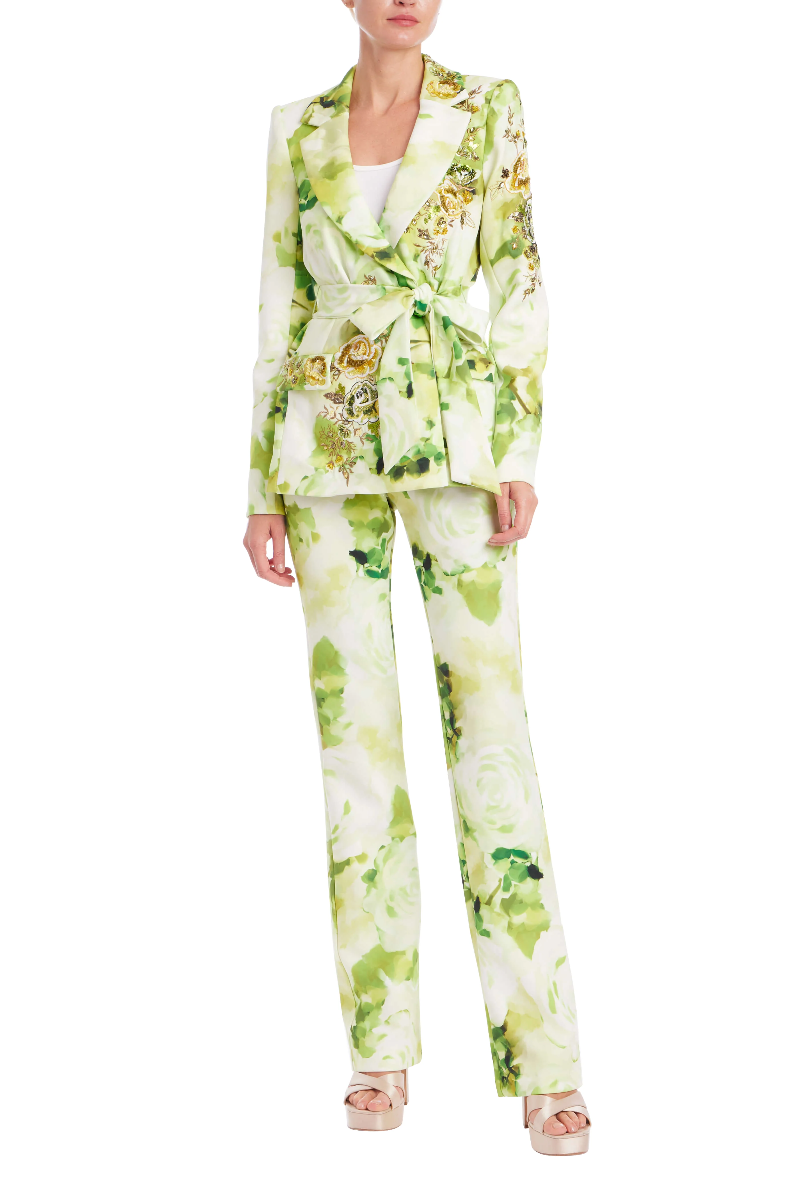 Beaded Floral Tie-Waist Jacket - Image 10