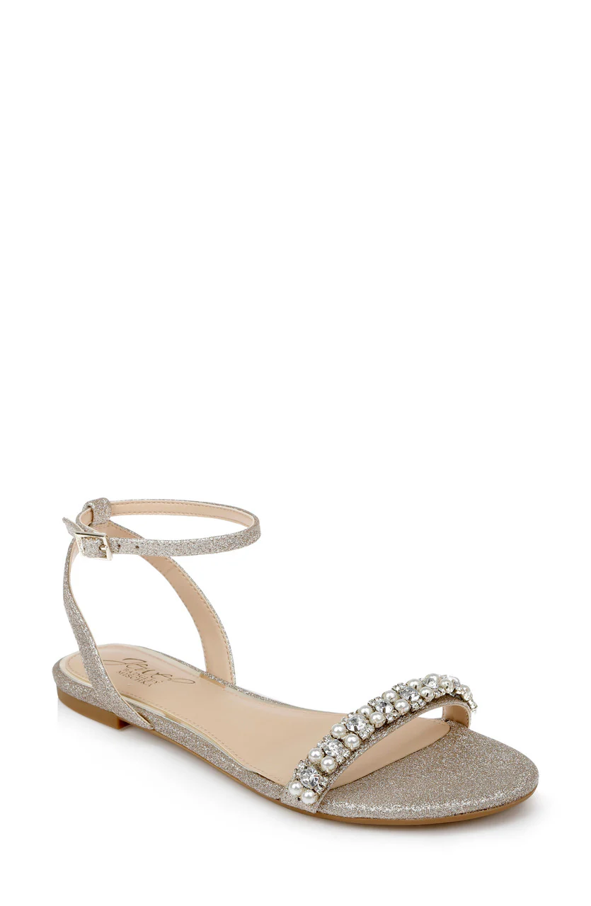 Daria Pearl and Crystal Flat Sandals - Image 8