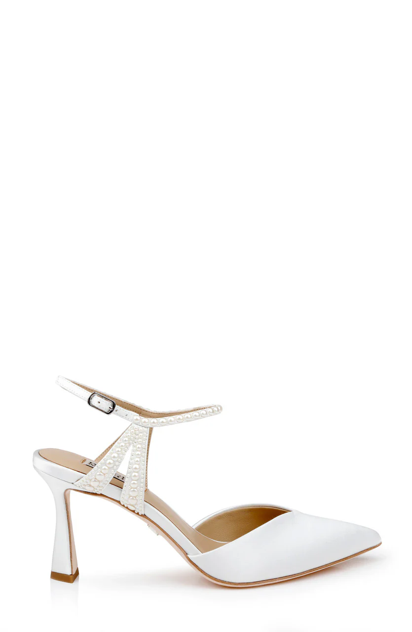 Destinee Pointed Toe Satin Pumps - Image 8