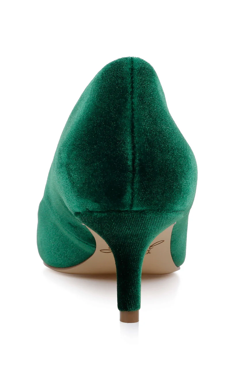Enola Velvet Kitten Heel Pumps - Image 19