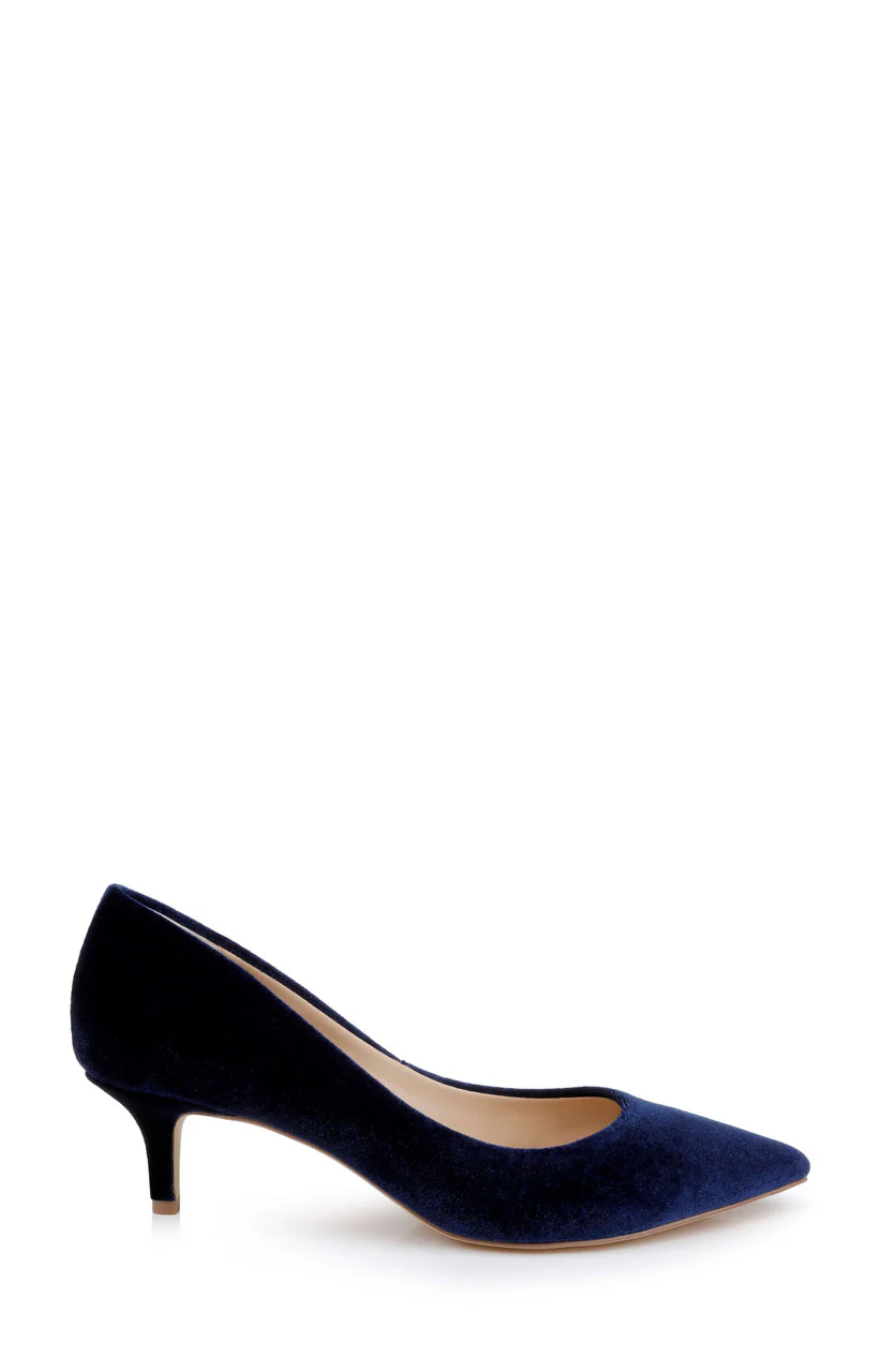 Enola Velvet Kitten Heel Pumps - Image 45