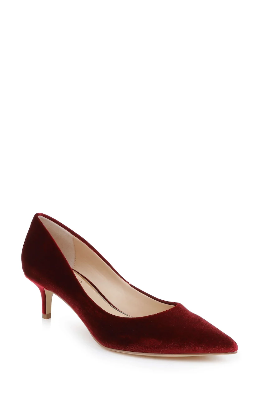 Enola Velvet Kitten Heel Pumps - Image 65
