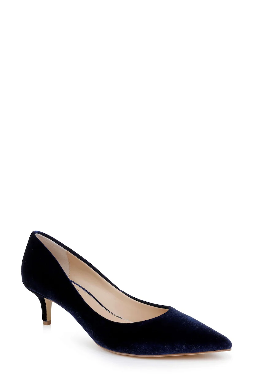 Enola Velvet Kitten Heel Pumps - Image 90