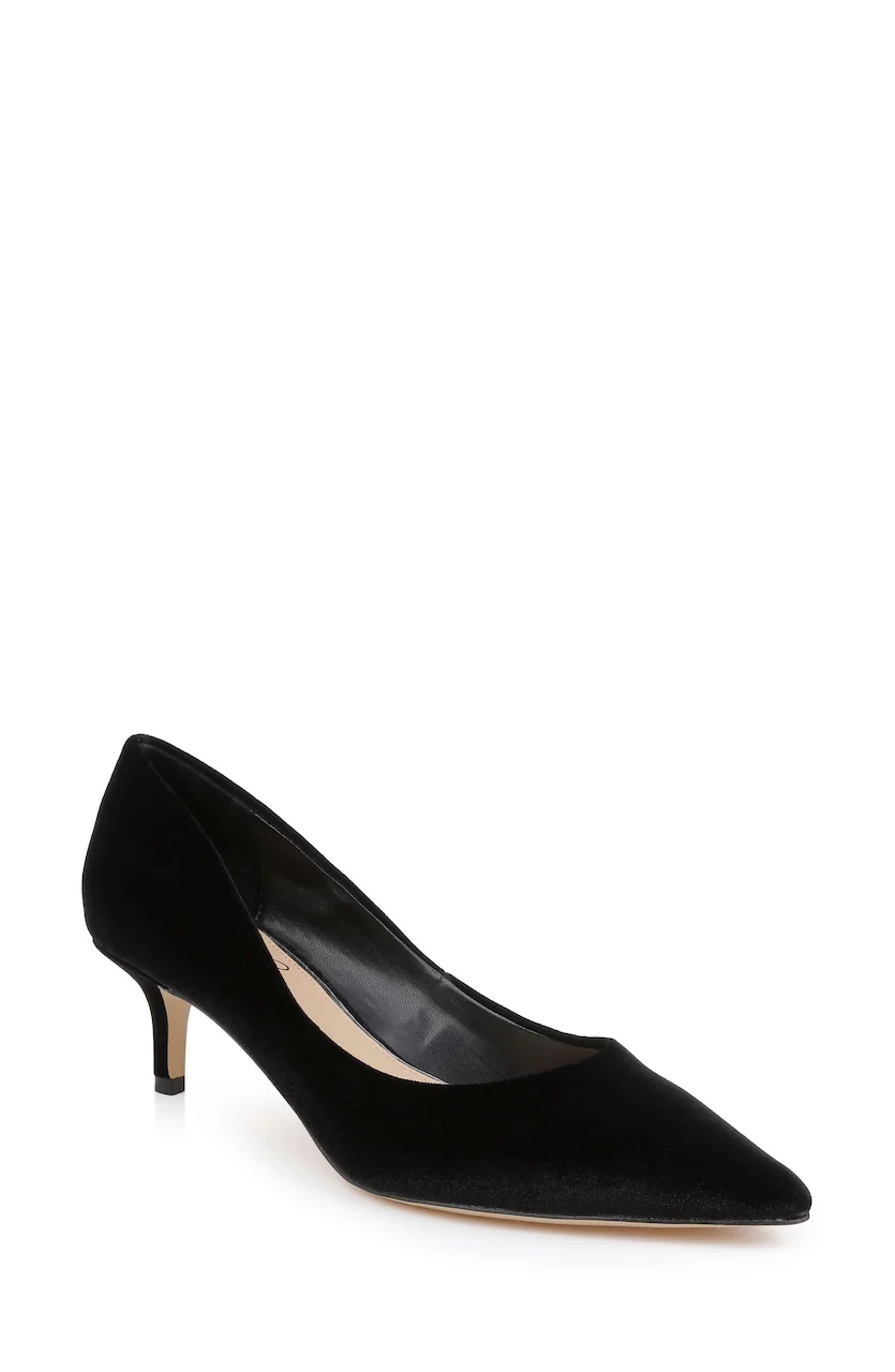 Enola Velvet Kitten Heel Pumps - Image 99
