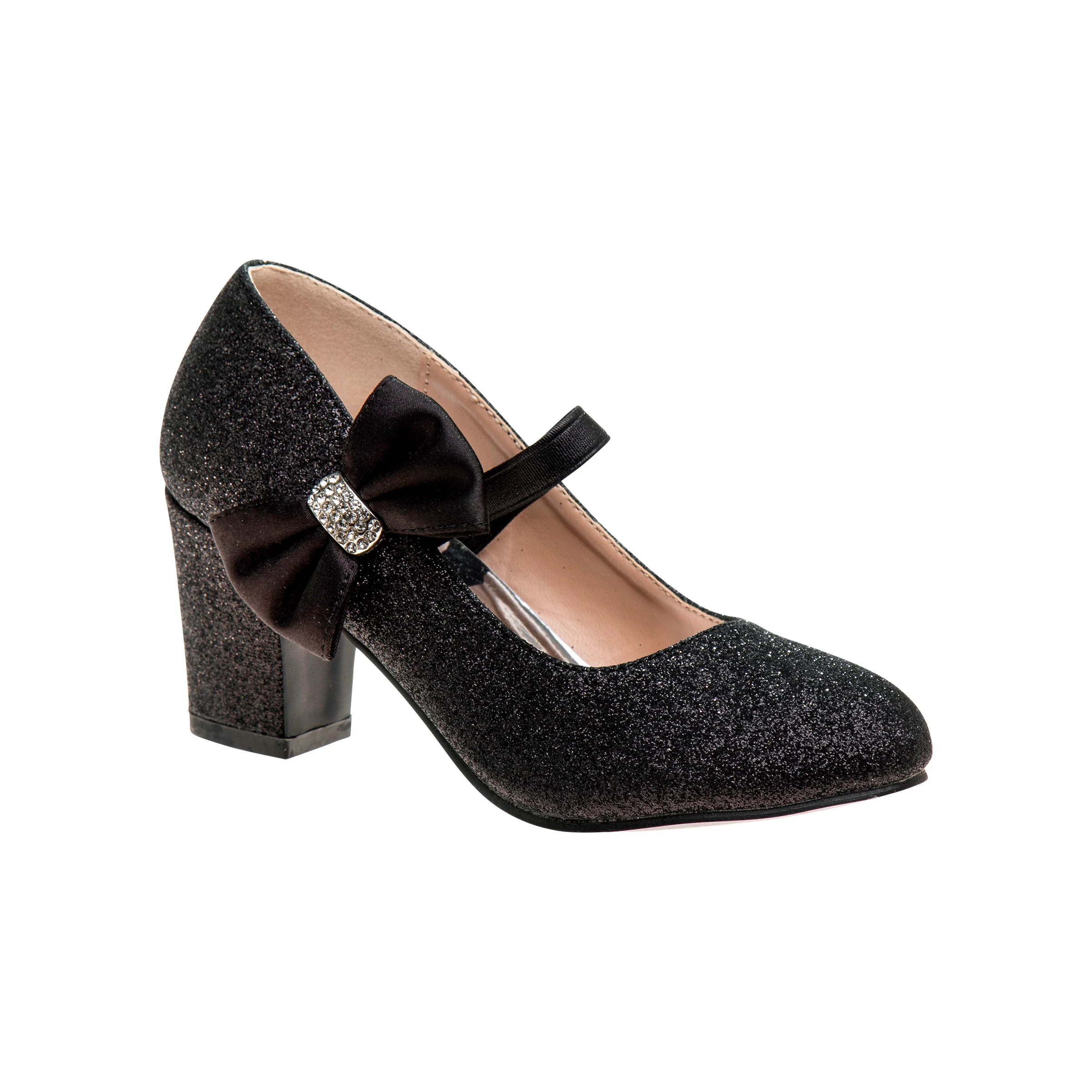 Girls' Glitter Block Heel Dress Shoes - Image 14