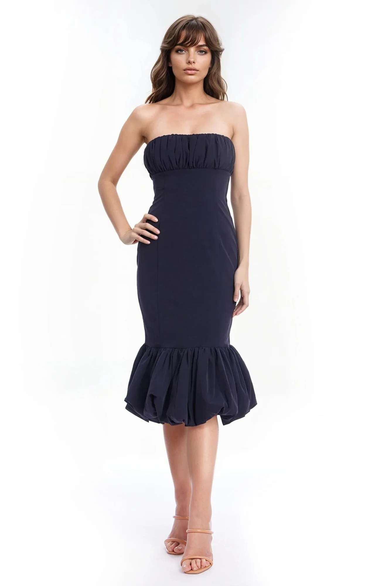 Iris Strapless Mermaid Midi Dress - Image 7
