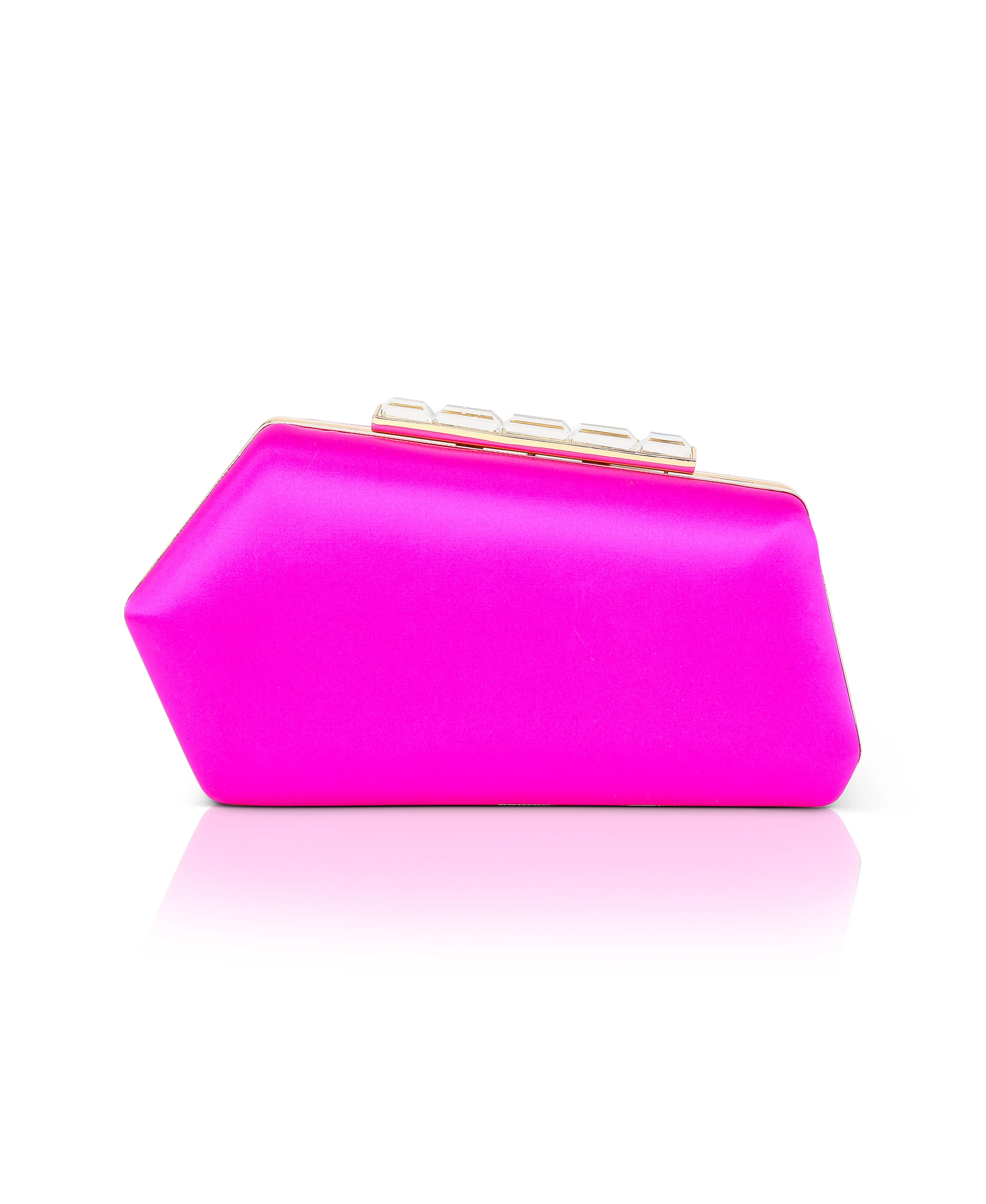 Riley Satin Minaudiere with Crystal Bar Clasp - Image 5