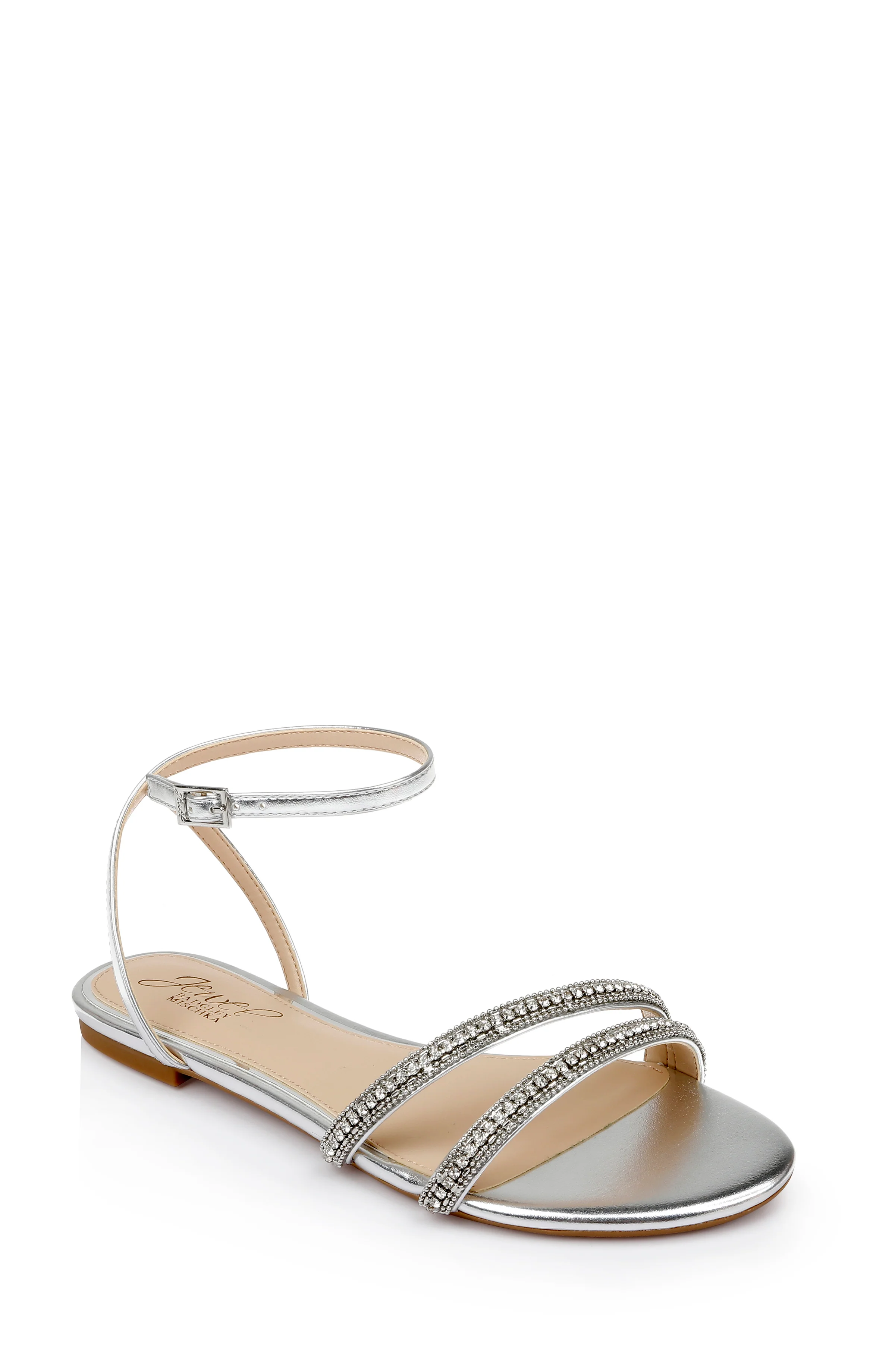 Roslyn Metallic Flat Sandal with Crystals - Image 42