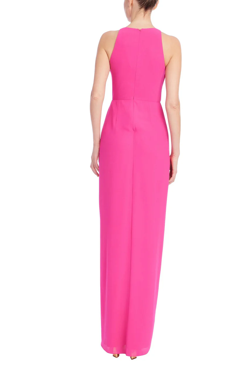 Sleeveless V-Neck Gown with 3D Rosette Ruffle - Image 6