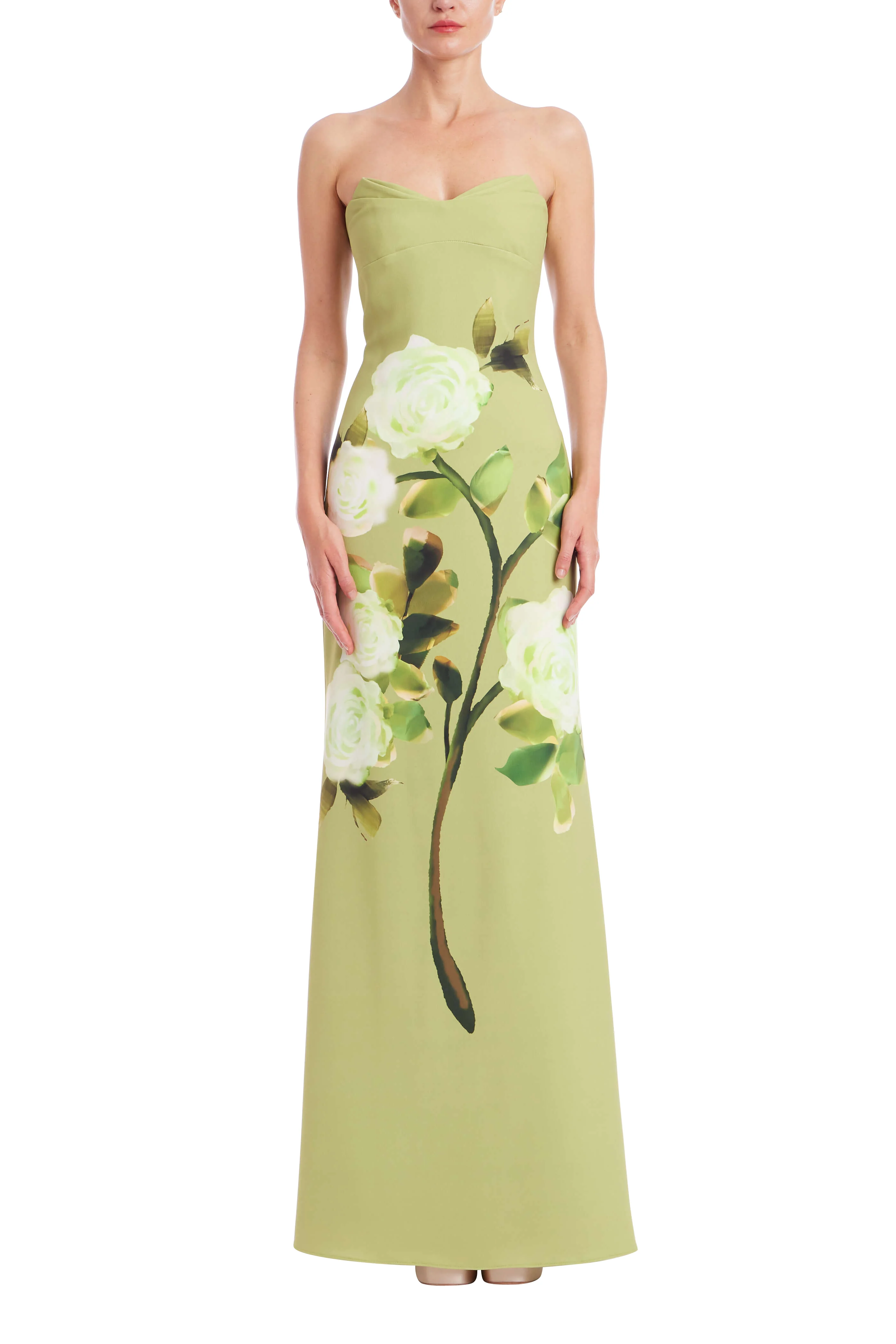 Strapless Floral Print Column Gown - Image 5