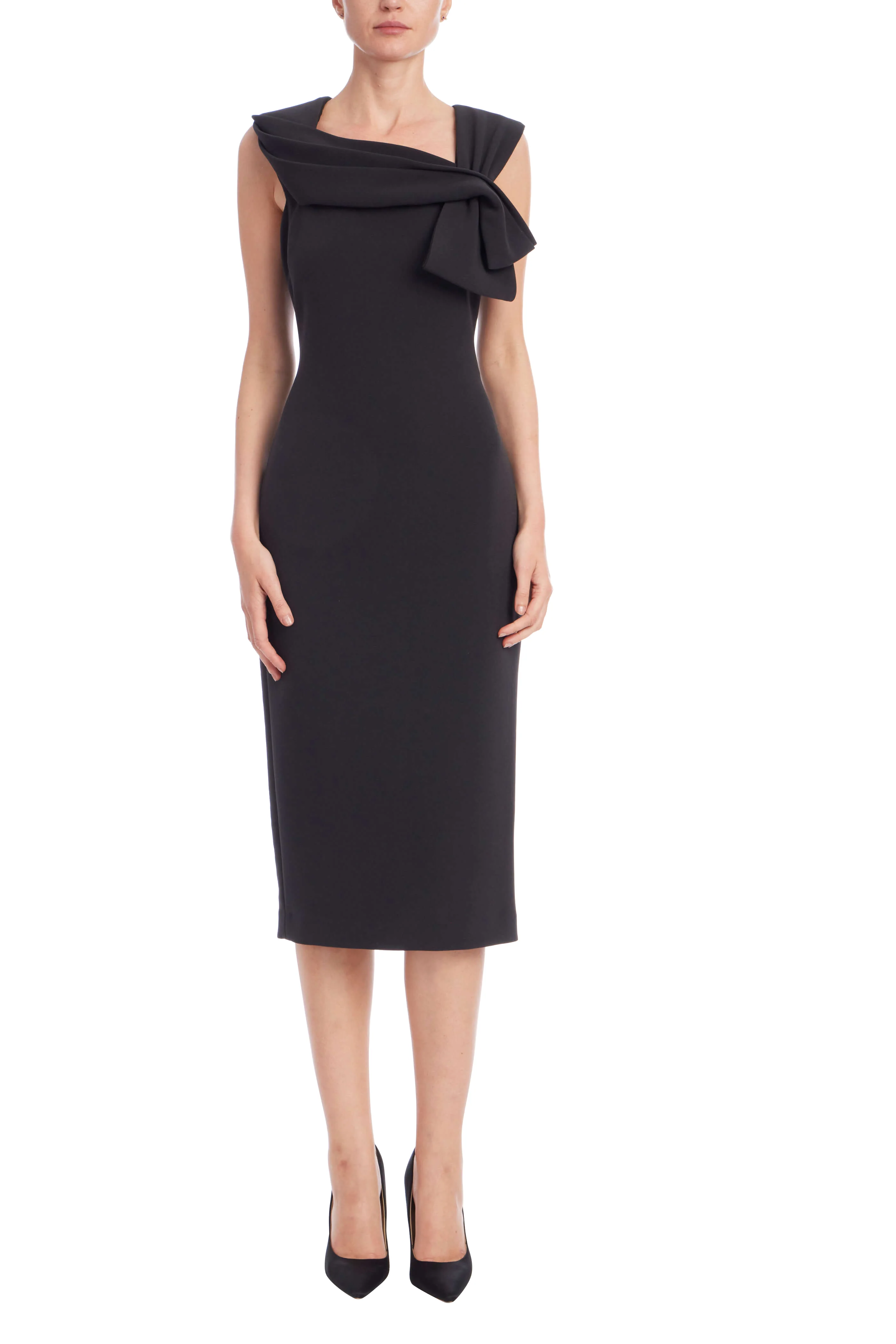Tie-Shoulder Bow Sleeveless Midi Dress - Image 9