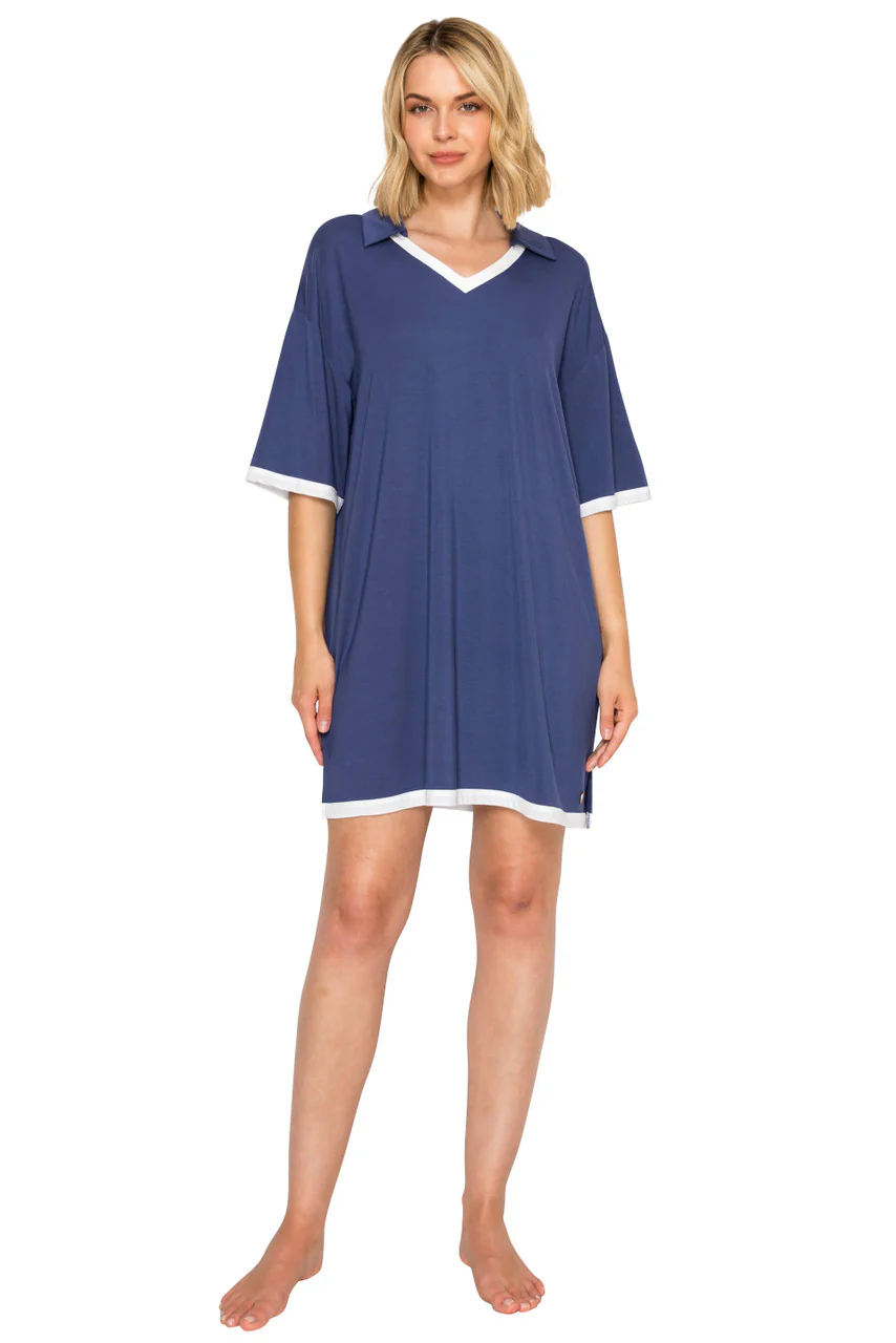 Yummy Modal Blend Collared Sleep Dress - Image 5