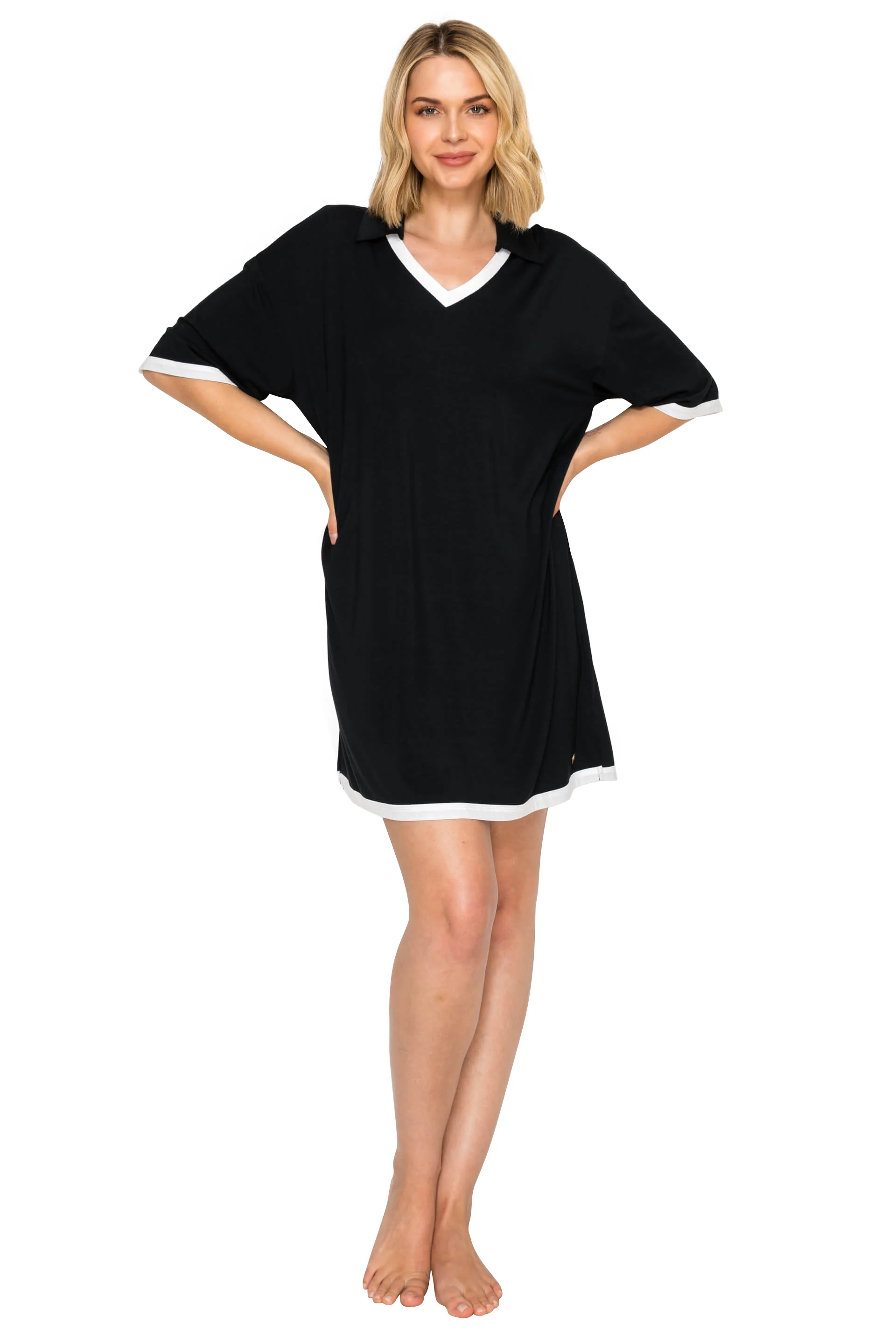 Yummy Modal Blend Collared Sleep Dress - Image 9